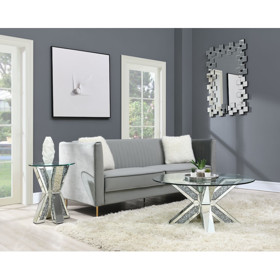 cassia silver end table   