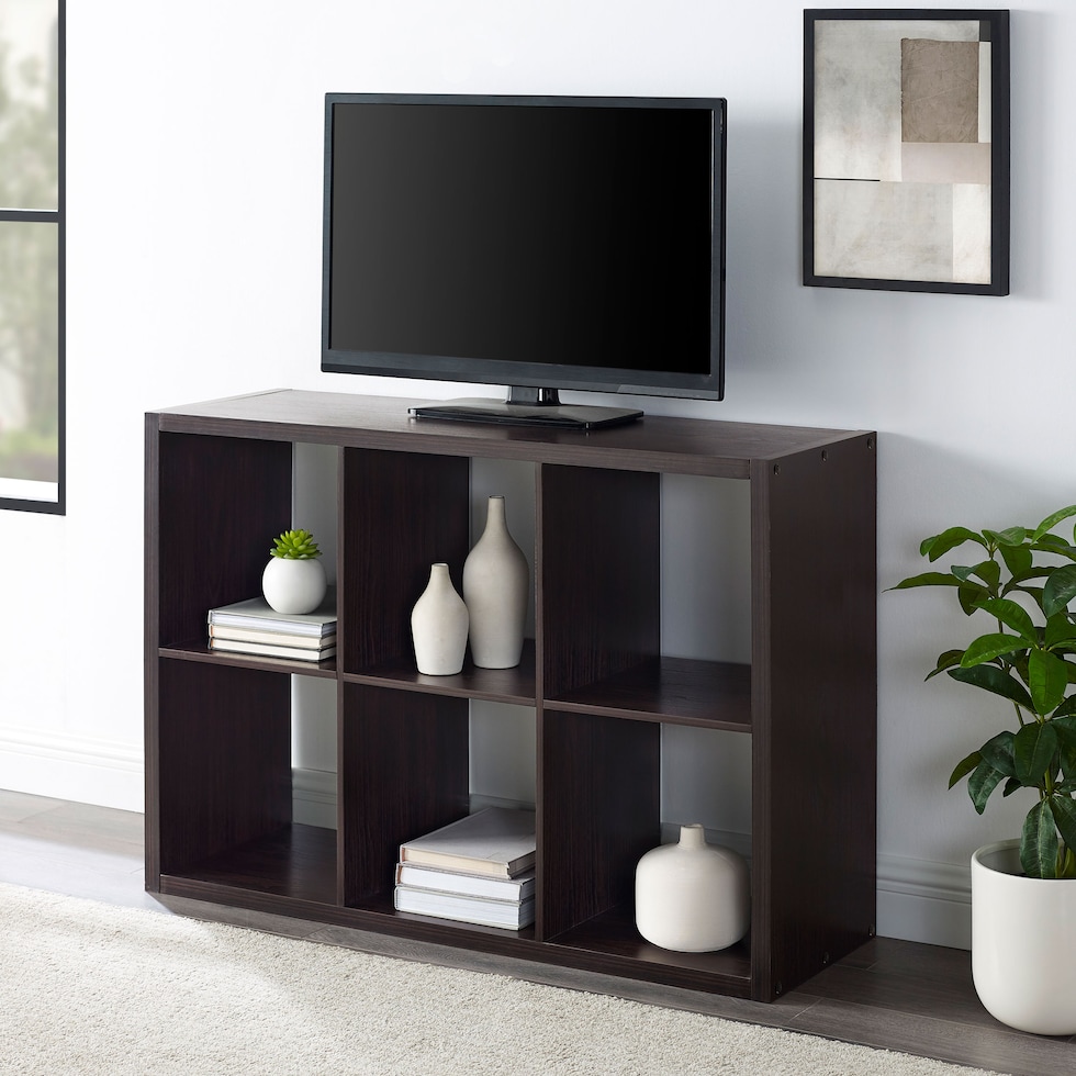 cassidy dark brown storage shelves   