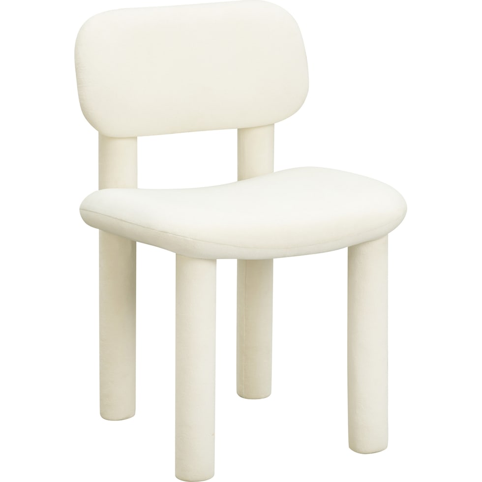 cassini ivory white velvet dining chair   