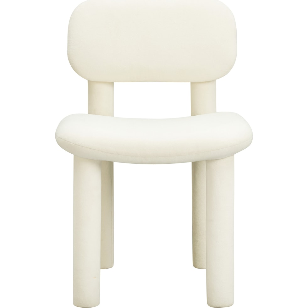 cassini ivory white velvet dining chair   