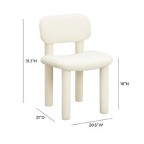 cassini ivory white velvet dining chair   