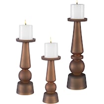 cassiopeia light brown candleholders   