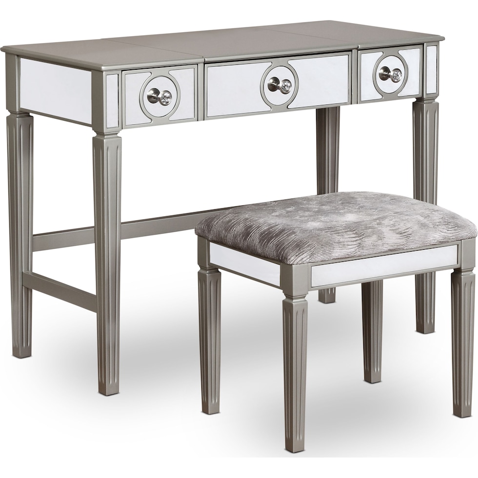 cassius silver vanity desk   