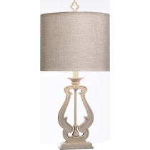 castor distressed off white table lamp   