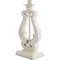 castor distressed off white table lamp   