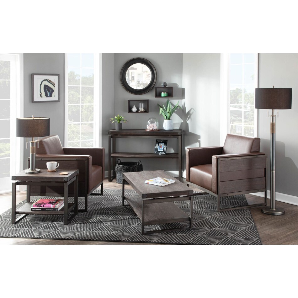 cecena dark brown accent chair   