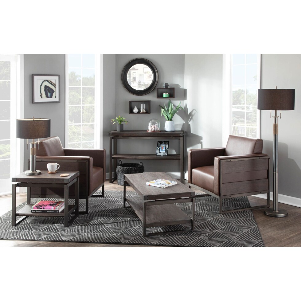cecena dark brown accent chair   