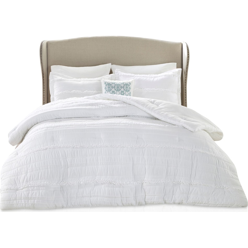 celestia white california king bedding set   