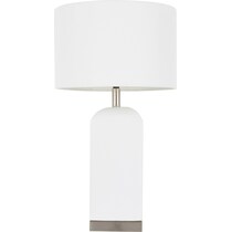 celie stainless white table lamp   