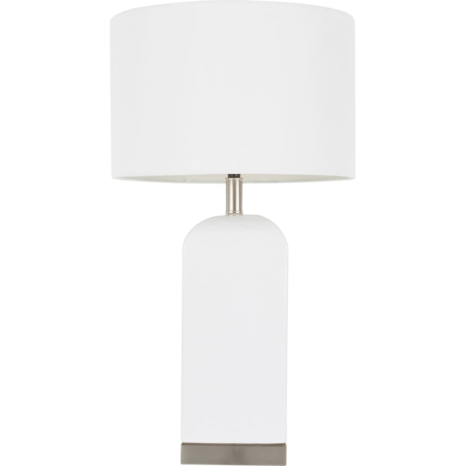 celie stainless white table lamp   