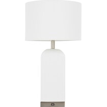 celie stainless white table lamp   