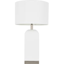 celie stainless white table lamp   