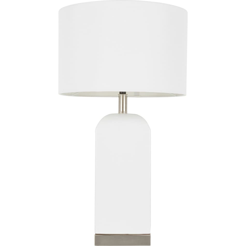 celie stainless white table lamp   