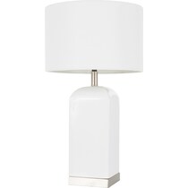 celie stainless white table lamp   