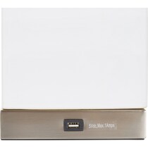 celie stainless white table lamp   