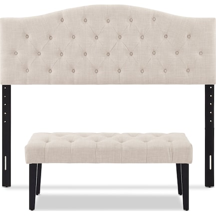 Cecilia Queen Upholstered Headboard and Bench Set