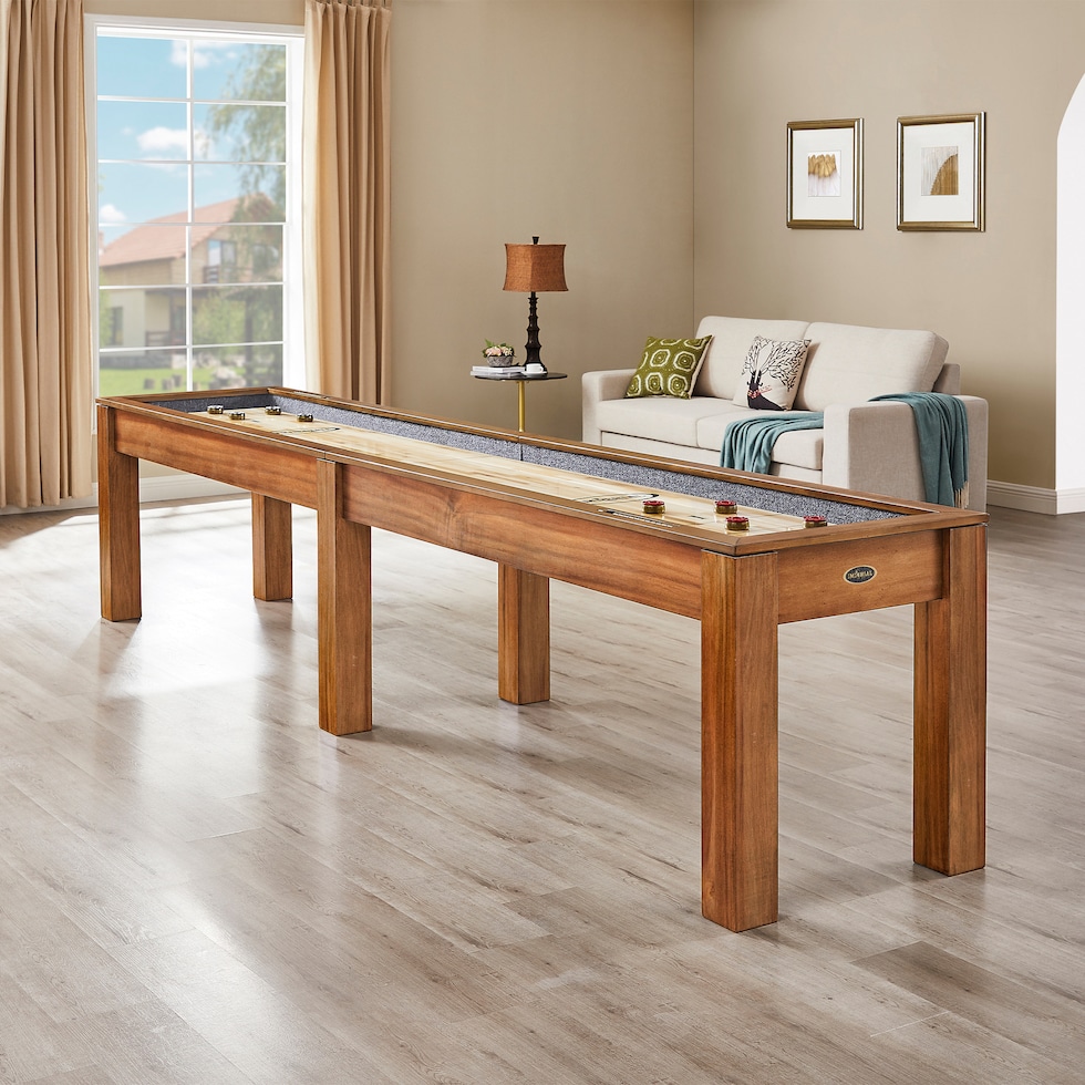 channing light brown gaming table   