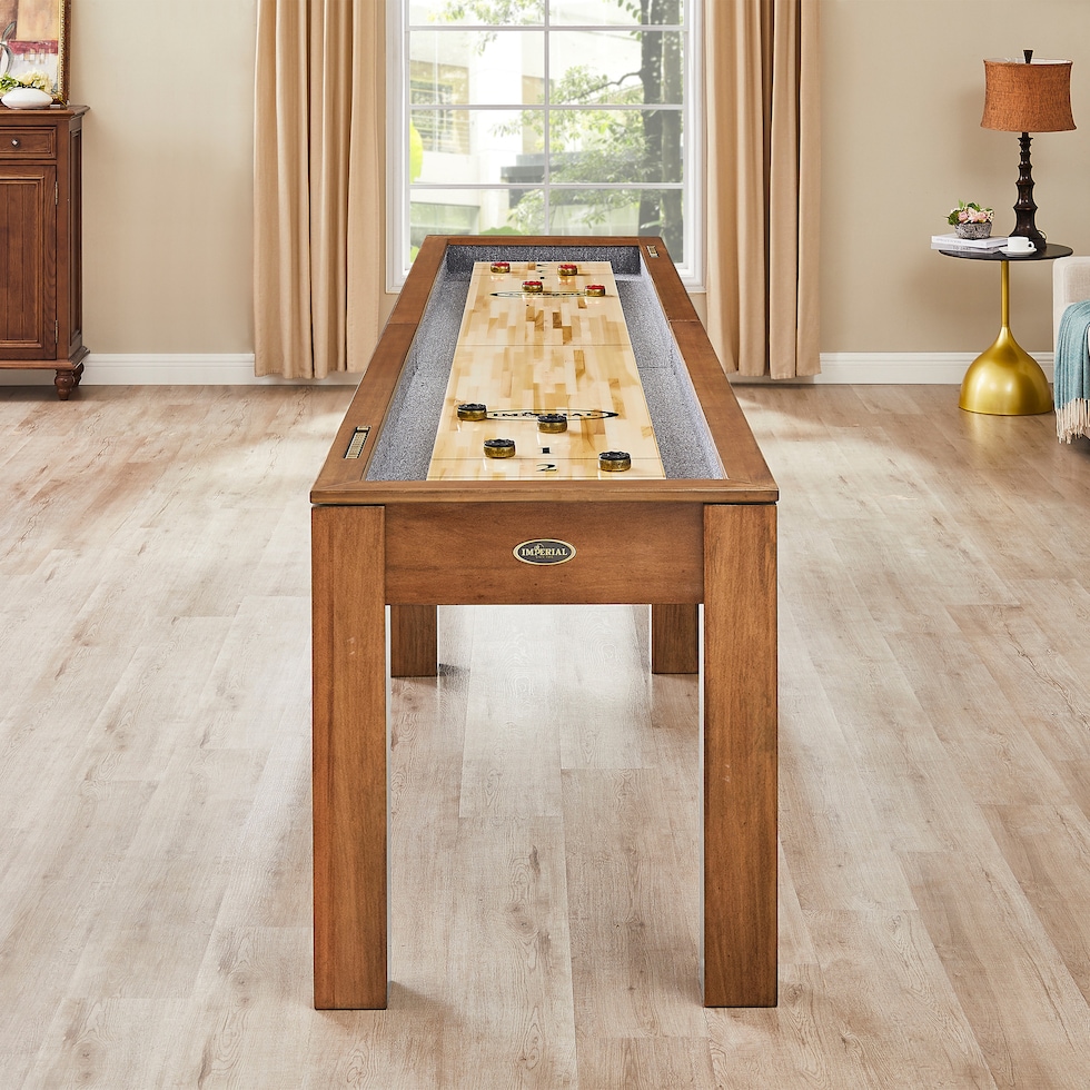 channing light brown gaming table   