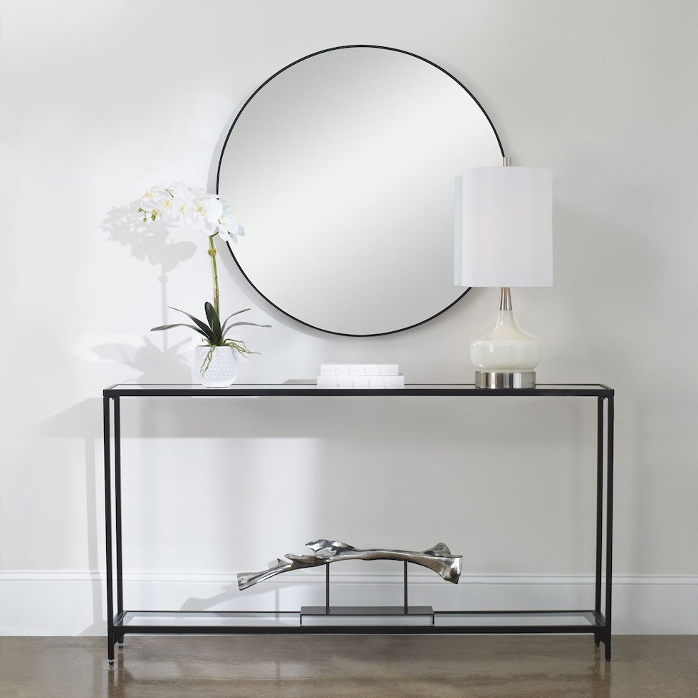 chaplin black console table   