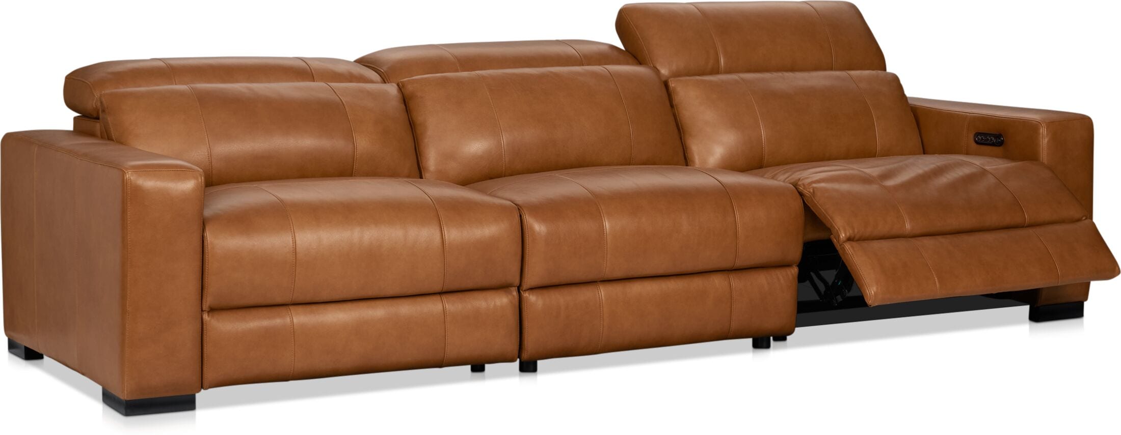 Low profile deals leather reclining sofa