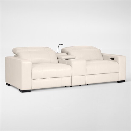 Chapman 3-Piece Dual-Power Reclining Loveseat with Console - Chalk