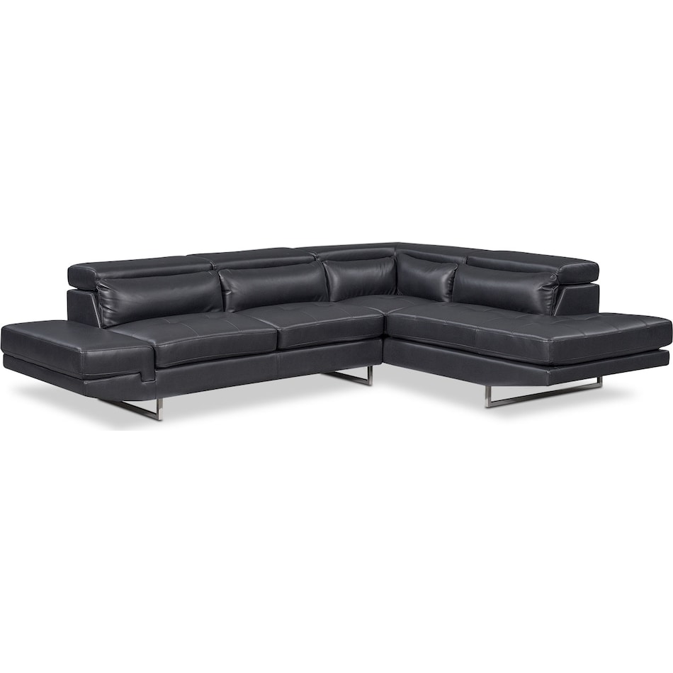 charcoal  pc sectional with right facing chaise   