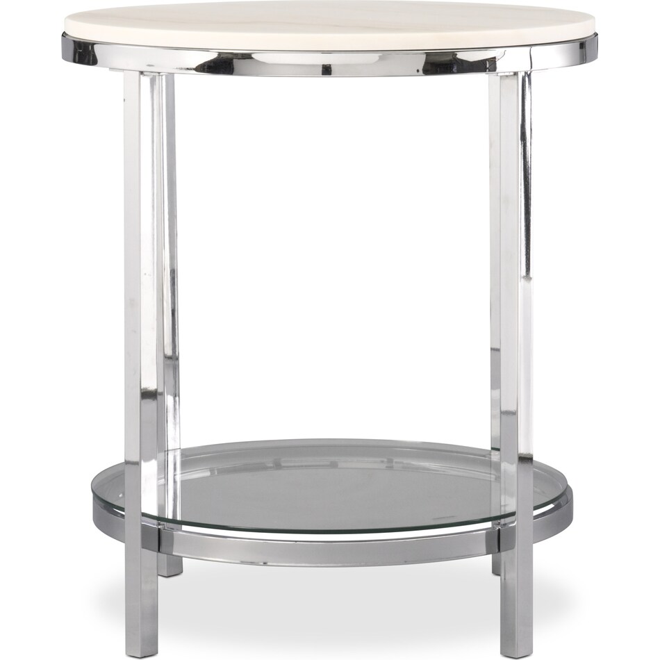 charisma chrome and white end table   
