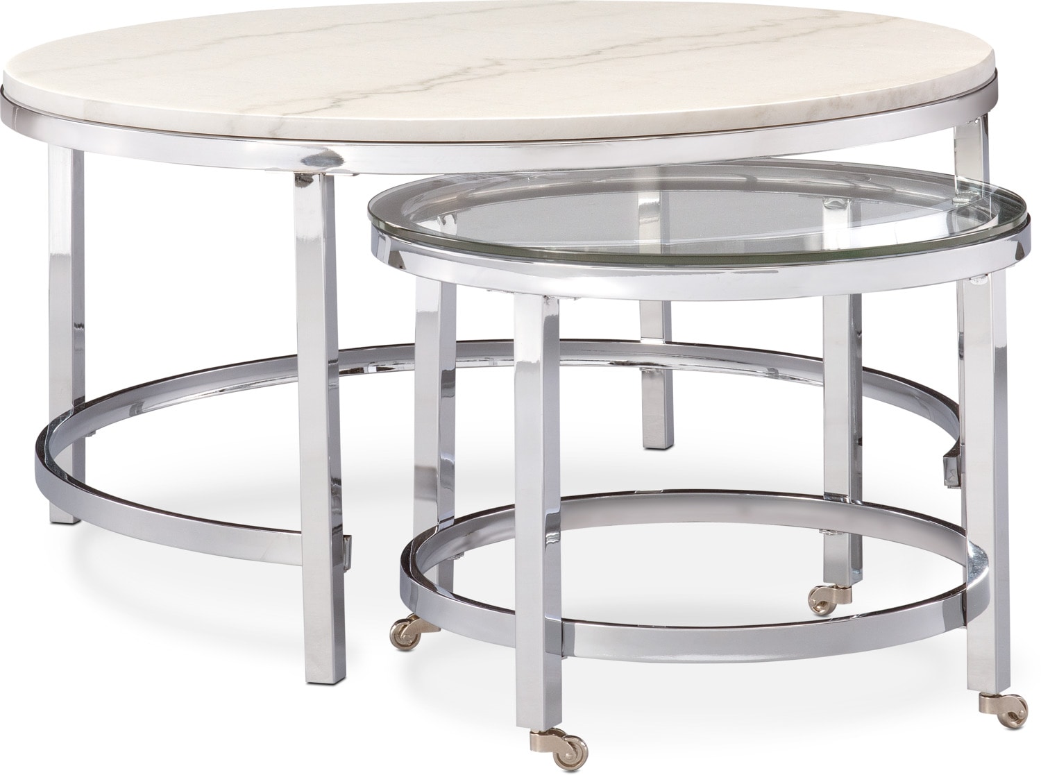 white marble nesting tables