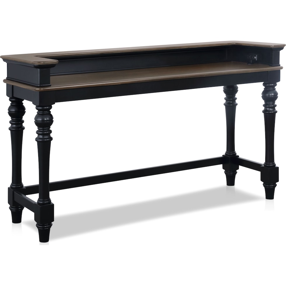 charleston black console table   