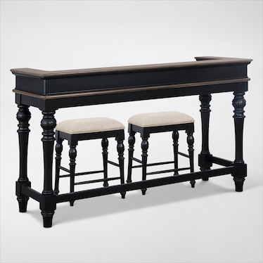 Charleston Console Table and 2 Stools