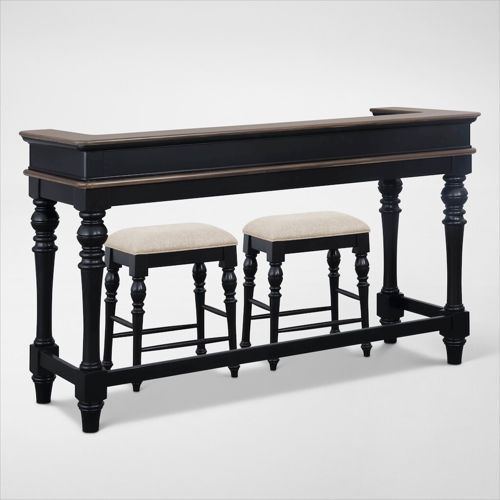charleston black console table   