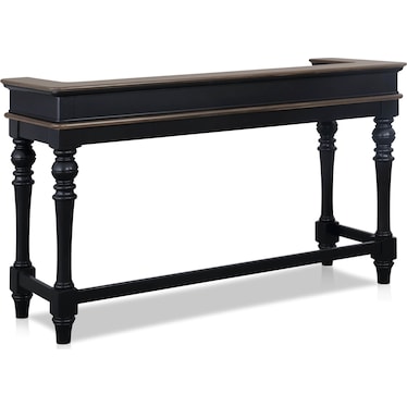 Charleston Console Table and 2 Stools - Black