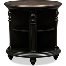 charleston black end table   