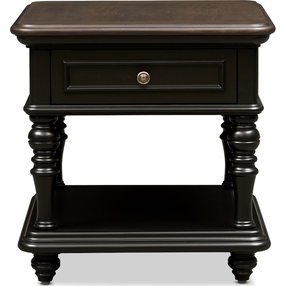 charleston black end table   