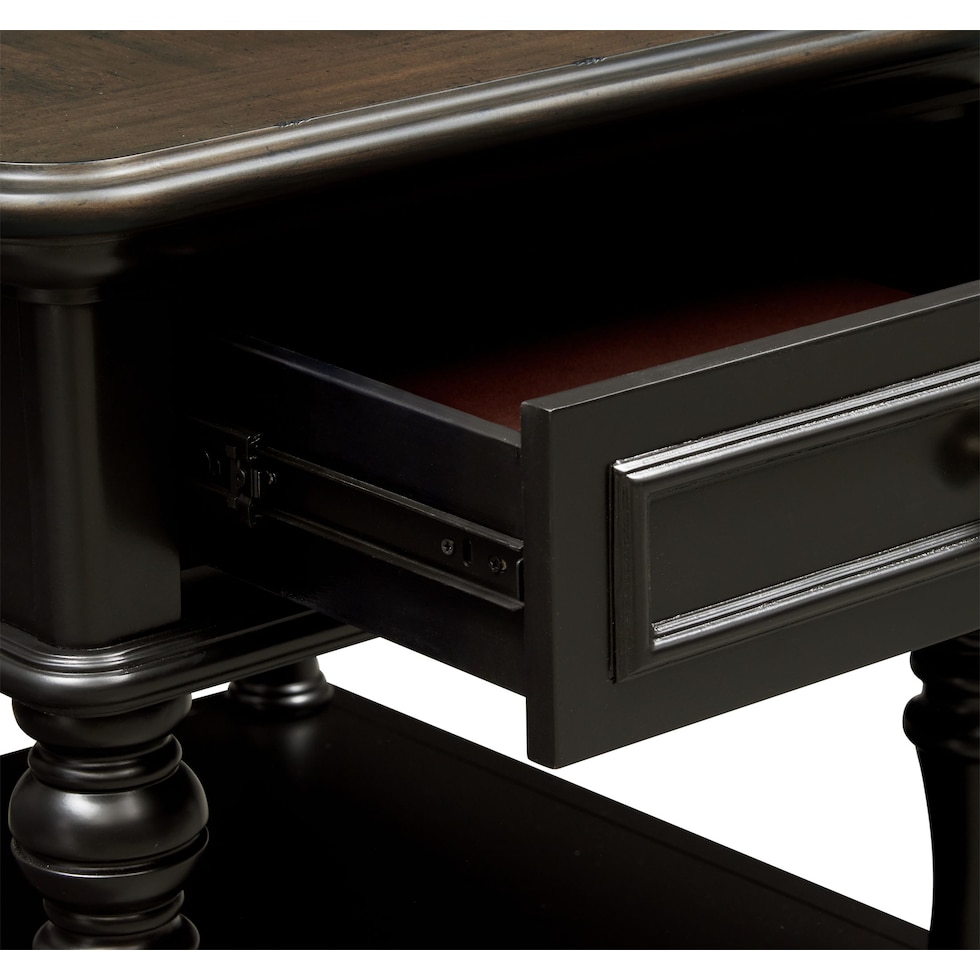 charleston black end table   