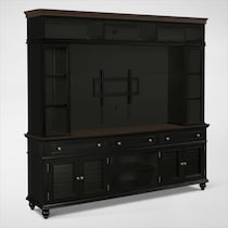 charleston black entertainment wall unit   