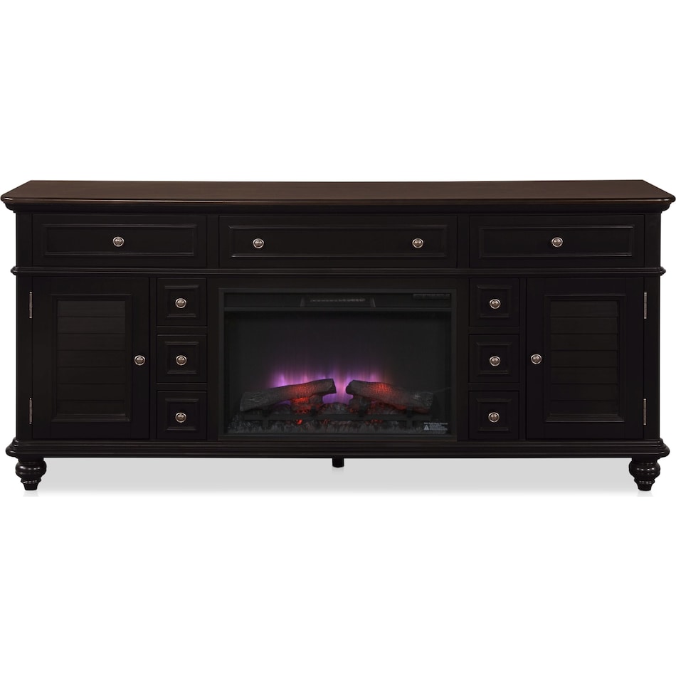 charleston black fireplace tv stand   