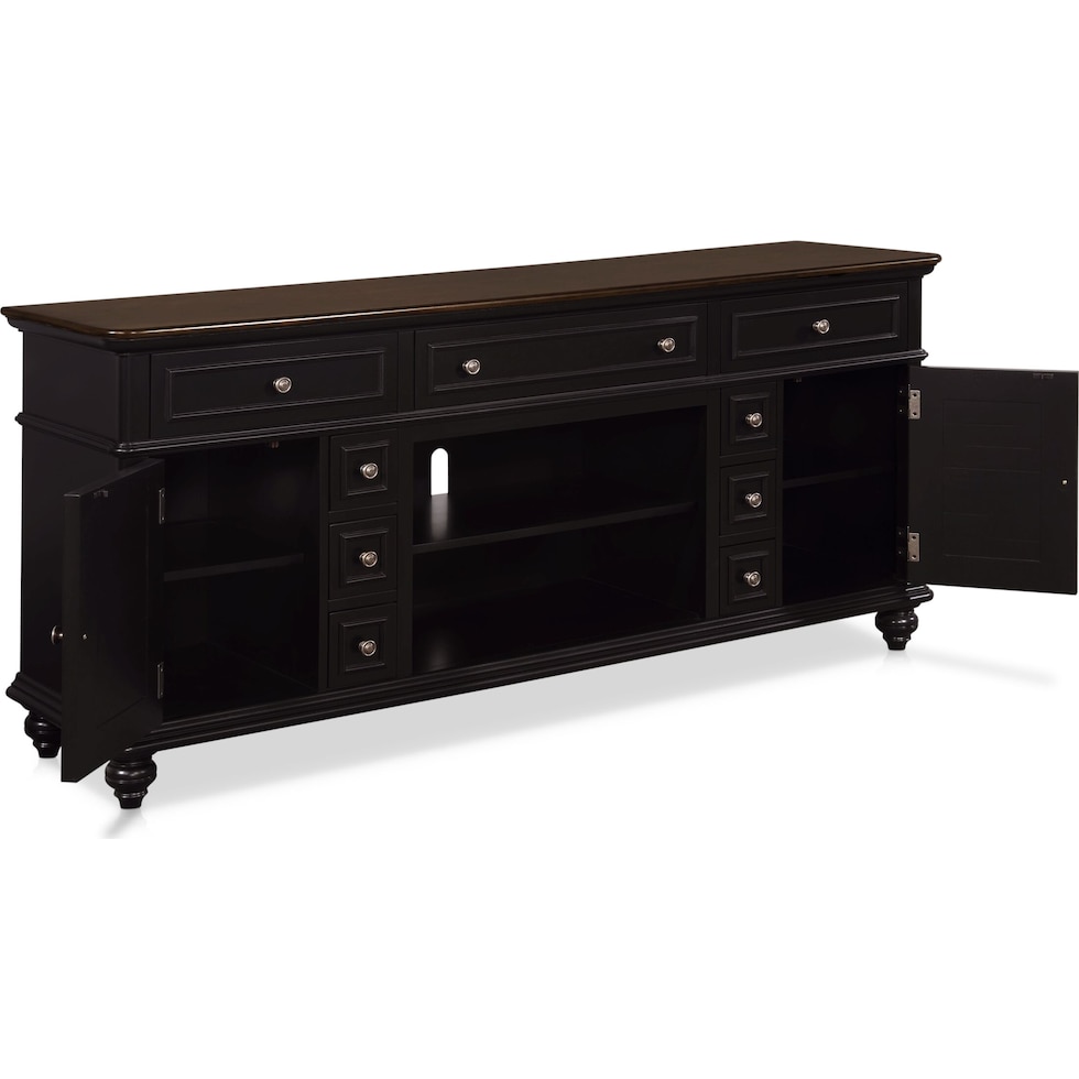 charleston black tv stand   