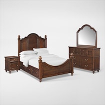 charleston dark brown  pc queen bedroom   