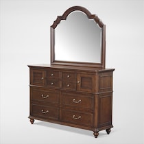 charleston dark brown dresser and mirror   