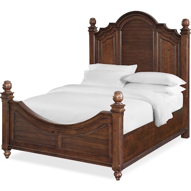 Charleston 5-Piece Poster Bedroom Set with Dresser and Mirror