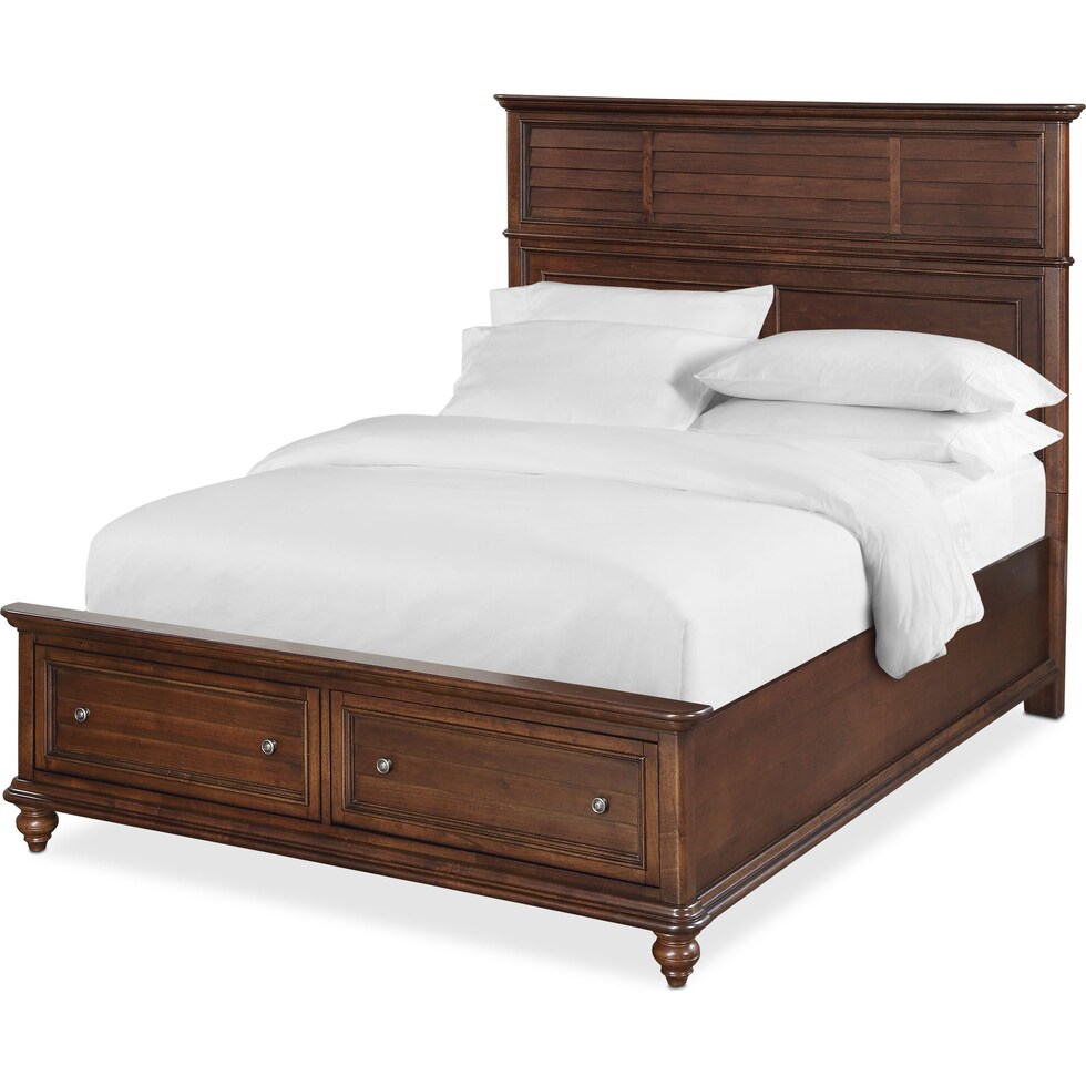 charleston dark brown king storage bed   