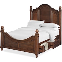 charleston dark brown king storage bed   