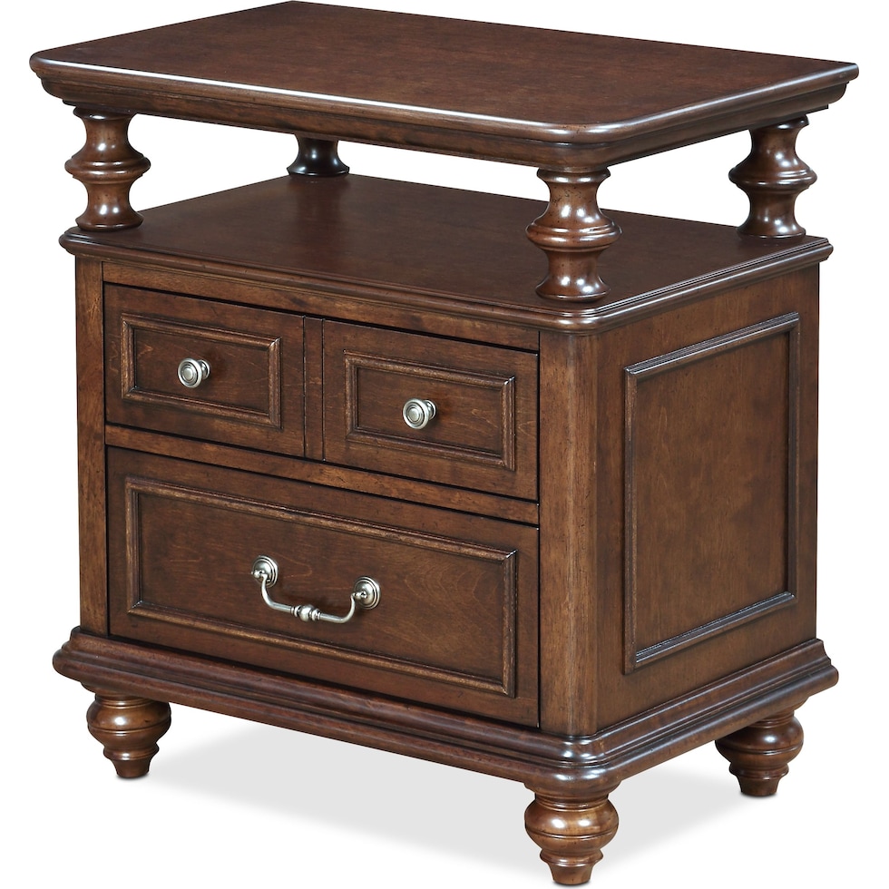 charleston dark brown nightstand   