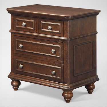Charleston Nightstand with USB Charging - Tobacco
