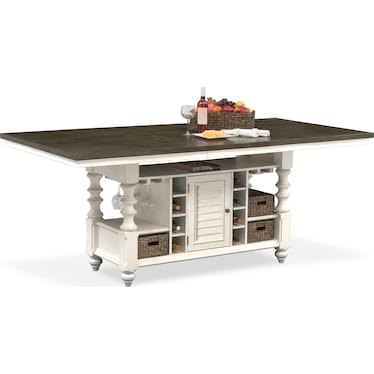 Charleston Counter Height Dining Table And 6 Scroll Back Stools American Signature Furniture