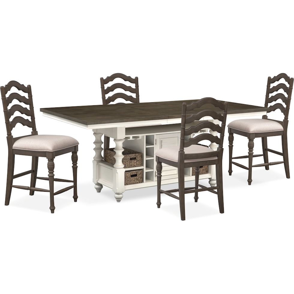 charleston gray  pc counter height dining room   