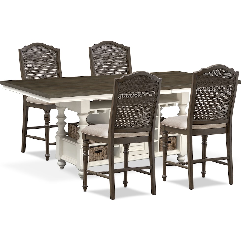 charleston gray  pc counter height dining room   