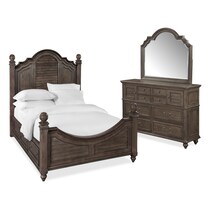 charleston gray  pc queen storage bedroom   