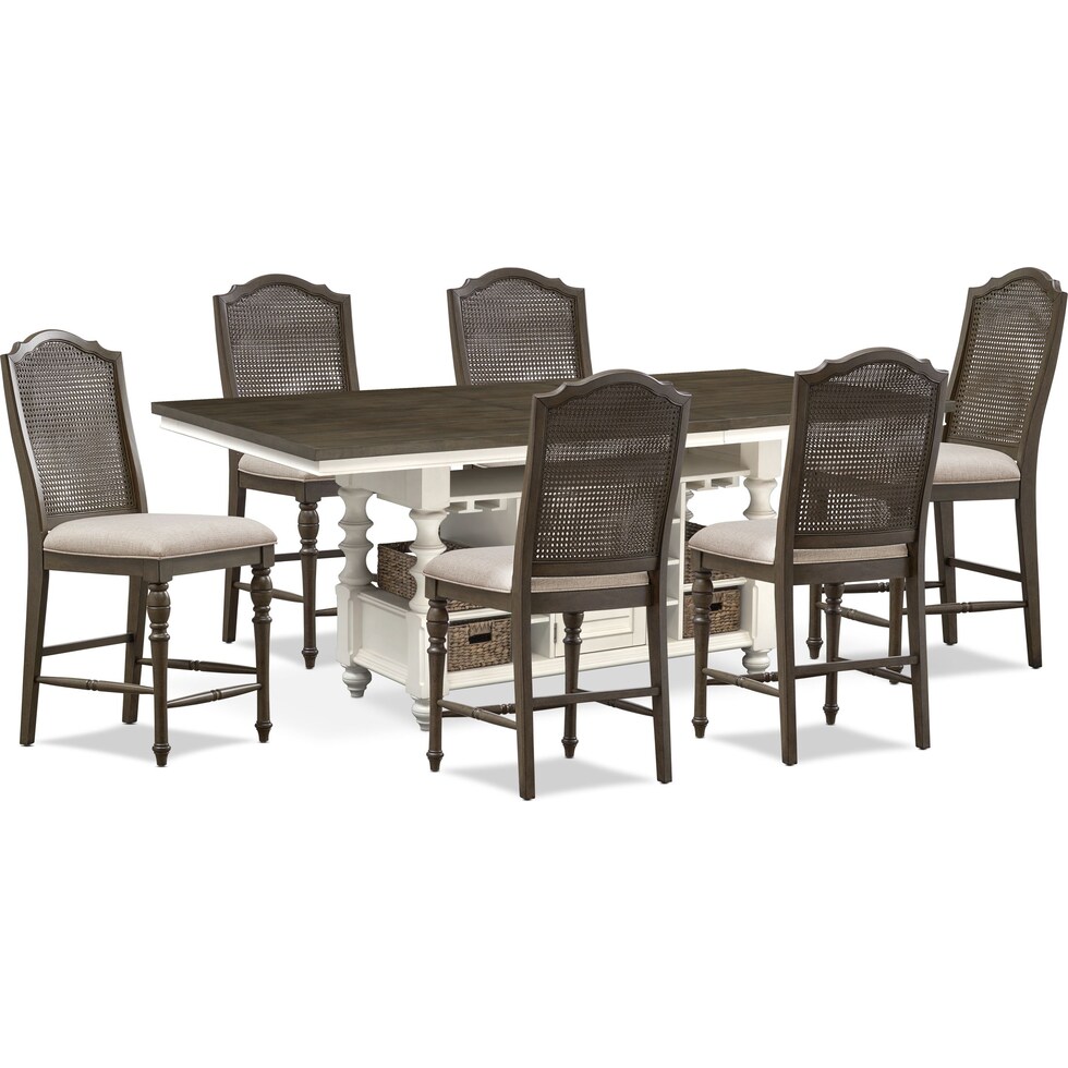 charleston gray  pc counter height dining room   